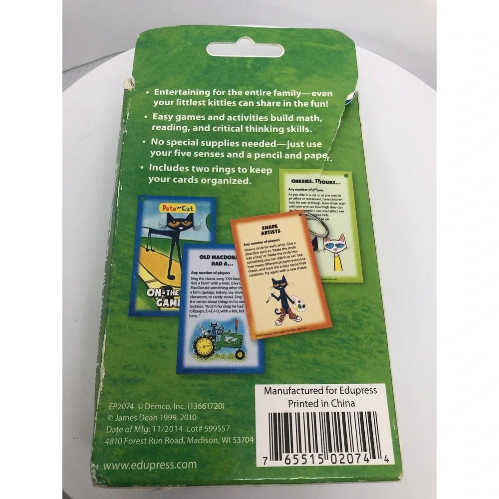 Edupress Pete The Cat On-The-Go‎ Game complete Children's Educational Card Game
